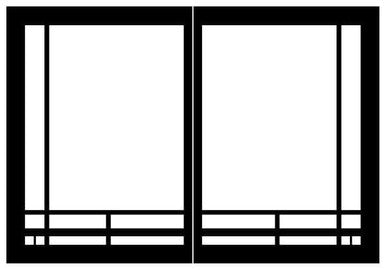 Empire Hearth Black Mission Rectangle Door Set DVDB2MBL