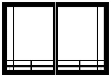 Empire Hearth Black Mission Rectangle Door Set DVDB3MBL