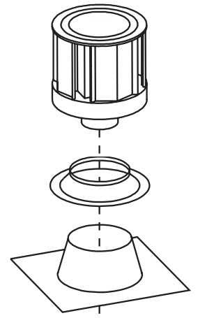 Empire Hearth Direct Vent Kit Vertical thru-the-roof 4" Kit (Includes Cap, Collar and Flashing) DVVK4VP