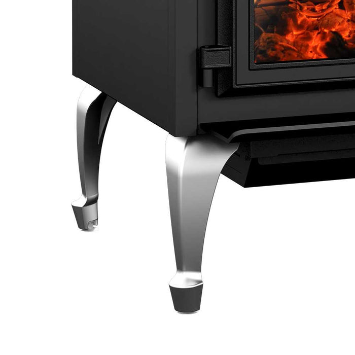 Empire Stove Leg Kit with Ash Pan, Queen Anne, Nickel WLQ3NB
