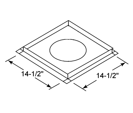 FS338M — single firestop dimensional illustration; sold as a pack of 10