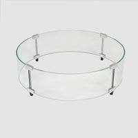 Outdoor Greatroom Round Glass Wind Guard for 25" Burner GG-25-R