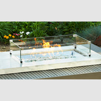 Outdoor Greatroom Rectangular Glass Wind Guard for 12" x 24" Burner GG-1224