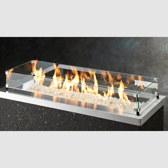 Outdoor Greatroom Linear Glass Wind Guard for 12" x 42" Burner GG-1242