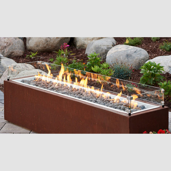 Outdoor Greatroom Linear Glass Wind Guard for 12" x 64" Burner GG-1264