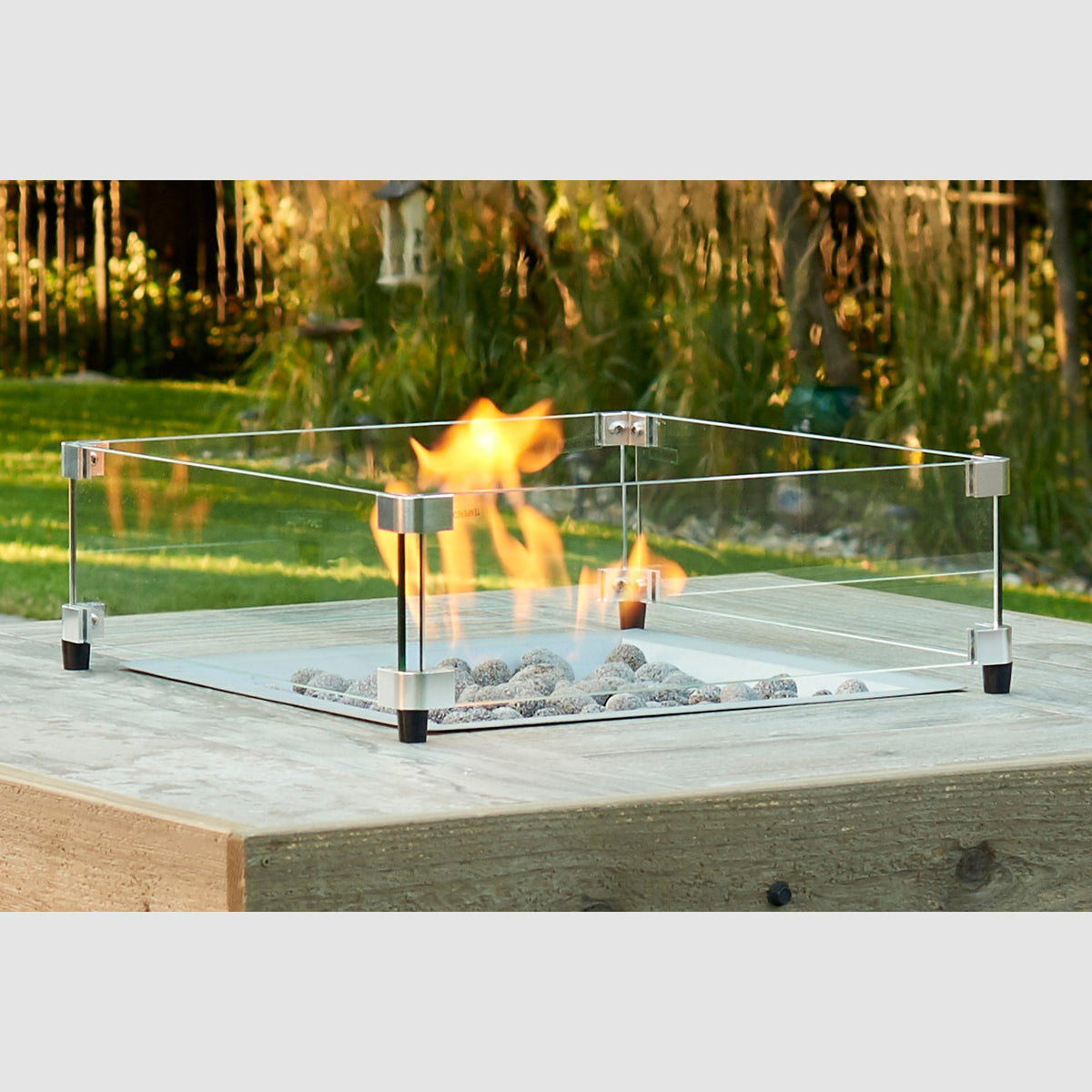 Outdoor Greatroom Square Glass Wind Guard for 16" x 16" Burner GG-1616
