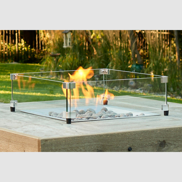 Outdoor Greatroom Square Glass Wind Guard for 16" x 16" Burner GG-1616