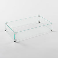 Outdoor Greatroom Rectangular Glass Wind Guard for 12" x 24" Burner GG-1224