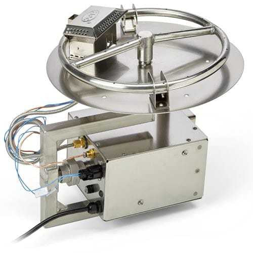 HPC Fire 14" Round Flat Electronic Ignition On/Off Fire Pit Insert 24VAC