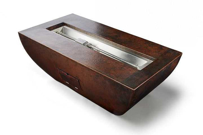 HPC Fire Phoenix 47x25-Inch Linear Hammered Copper Gas Fire Pit