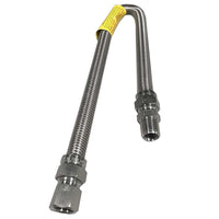 HPC Fire Stainless Steel Gas Flex Line, 5/8-Inch OD with 1/2-Inch MIP x 1/2-Inch FIP