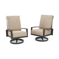 Outdoor Greatroom Cast Ash Lyndale Highback Swivel Rocking Chairs LSR-CA