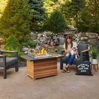 Outdoor Greatroom Darien Rectangular Gas Fire Pit Table with Aluminum Top DAR-1224-K