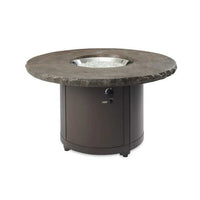 Outdoor Greatroom Marbleized Noche Beacon Round Gas Fire Pit Table BC-20-MNB