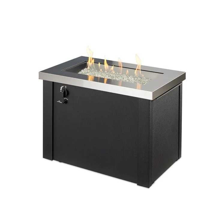 Outdoor Greatroom Stainless Steel Providence Rectangular Gas Fire Pit Table PROV-1224-SS