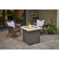 Outdoor Greatroom Vaughn Square Gas Fire Table White Top with Grey Base VGHN-WT-K