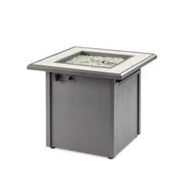 Outdoor Greatroom Vaughn Square Gas Fire Table White Top with Grey Base VGHN-WT-K