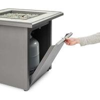 Outdoor Greatroom Vaughn Square Gas Fire Table White Top with Grey Base VGHN-WT-K