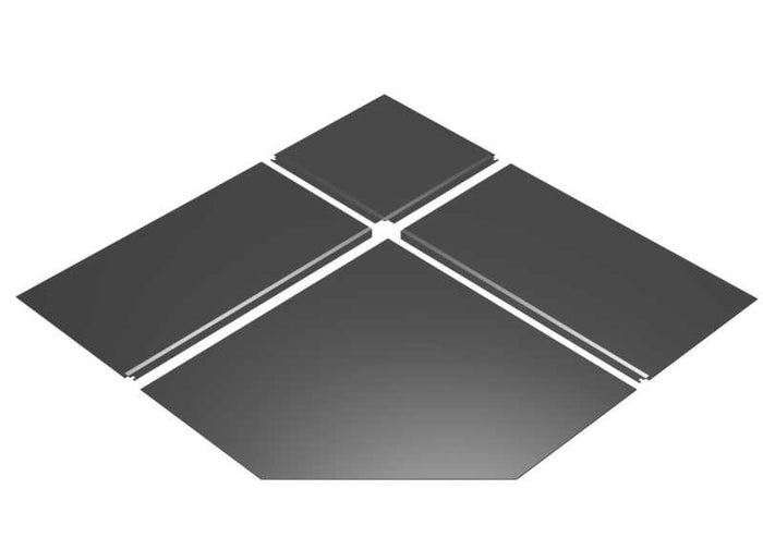 SBI 54" Black Steel Corner Hearth Pad AC02789