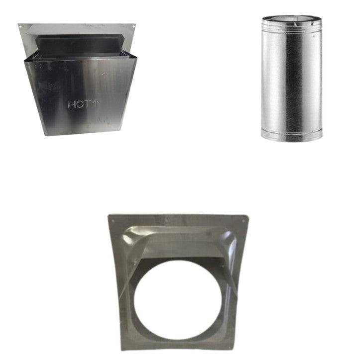 HHT Rear Vent Termination Kit includes adj Termination Cap, 1" firestop, 9" - 12" adj. termination pipe SLP-RVTK
