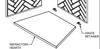 HHT 50" Firebrick Yellow Hearth Refractory SRV4059-697