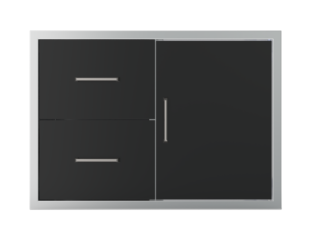 Wildfire Door/Drawer Combo 30" X 21" 304 Black Stainless Steel - WFDDWCOMBO3021-BSS
