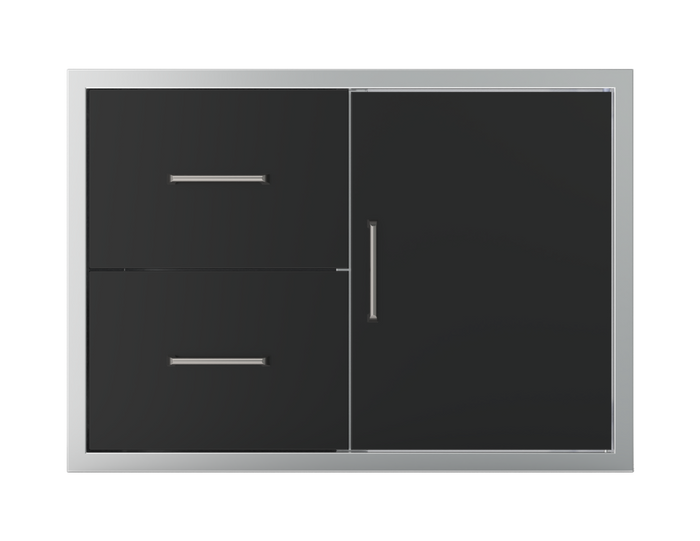 Wildfire Door/Drawer Combo 30" X 21" 304 Black Stainless Steel - WFDDWCOMBO3021-BSS