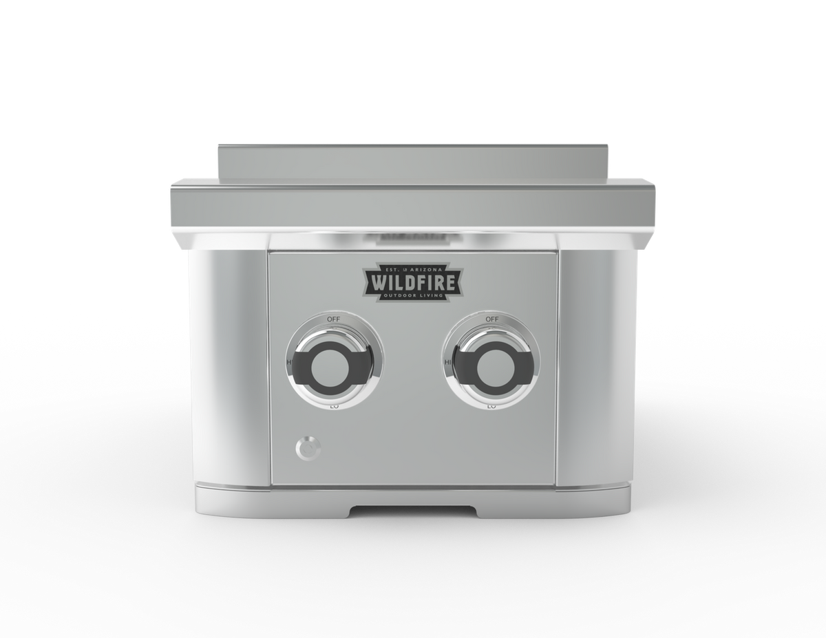 Wildfire Ranch Pro Double Side Burner 304 Stainless Steel Propane - WFDBLSBRN-SS-LP