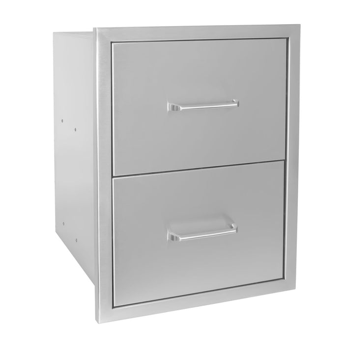 Wildfire Double Drawer 16" X 22" 304 Stainless Steel - WFDDW1622-SS