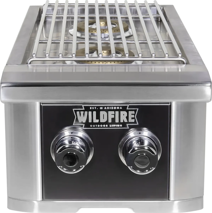 Wildfire Ranch Pro Double Side Burner 304 Black Stainless Steel Natural Gas - WFDBLSBRN-BSS-NG