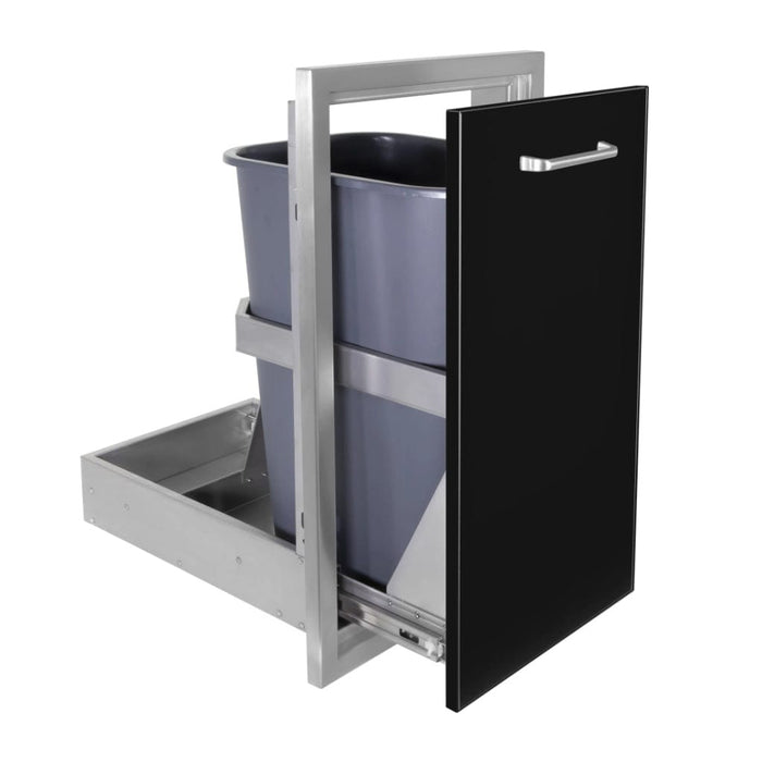 Wildfire Pull Out Trash Drawer 14" X 26" 304 Black Stainless Steel - WFTRDW1426-BSS