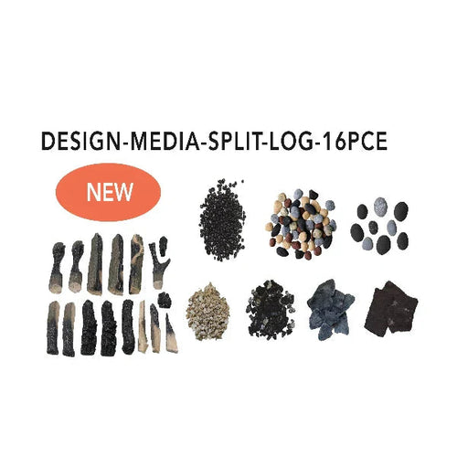 Amantii 16-Piece Split Log Deluxe Media Kit DESIGN-MEDIA-SPLIT-LOG-16PCE