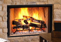 Majestic Biltmore wood fireplace with herringbone firebrick
