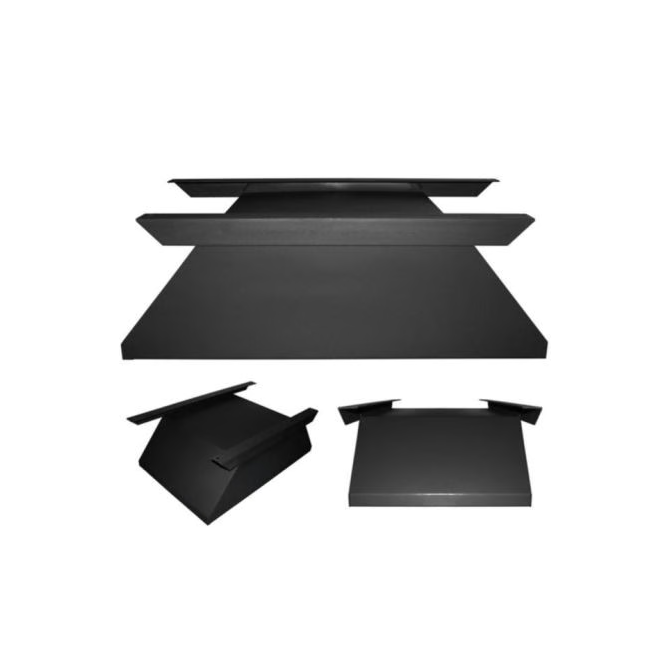 Buck Stove FA P12 black pedestal shown from multiple angles; heater not included