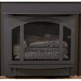 Buck Stove PA FPT33 standard black trim shown installed with a separately sold T33 stove