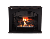 Buck Stove Townsend II official black heater detail; legs outside this view