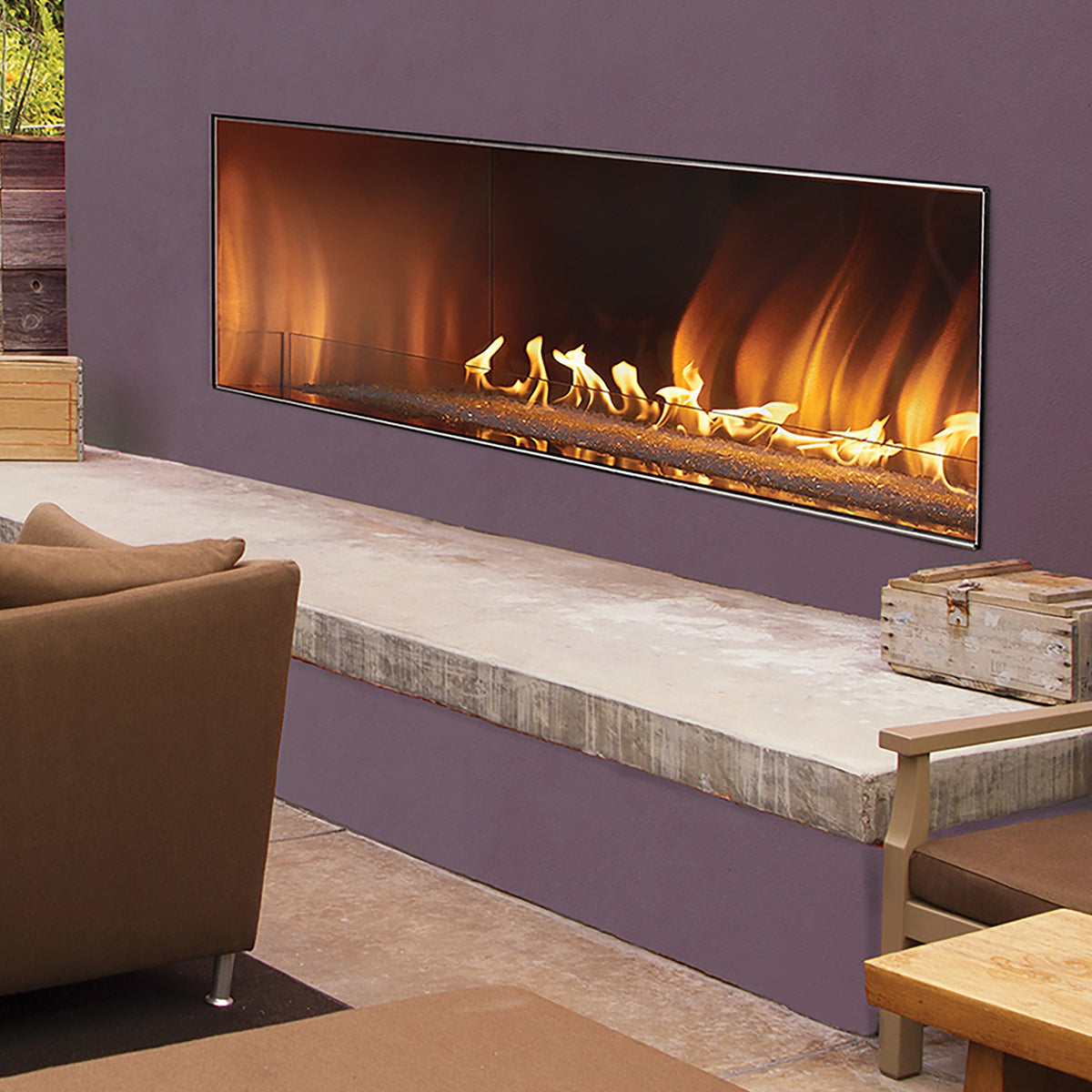Carol Rose 48" Outdoor Linear Gas Fireplace OLL48FP12S