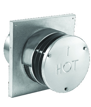 DuraVent DirectVent Pro 5 x 8 Round Horizontal Termination Cap Square Base (aluminum) 58DVA-HRCS — manufacturer family image