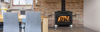 Empire Stove Gateway 3500 Wood Burning Stove WB35FS — manufacturer installation example; finishing components sold separately