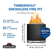 Napoleon Timberwolf® Smokeless Fire Pit — product and configuration view