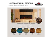Napoleon fireplace series — manufacturer feature illustration. Model specifications are listed separately.