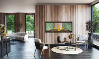 Napoleon fireplace series — installed room view. Model specifications are listed separately.