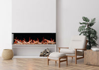 Napoleon Luminex 65 LCD Electric Linear Built-in Fireplace — installed room view