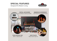 Napoleon Luminex 65 LCD Electric Linear Built-in Fireplace — product and configuration view