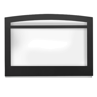 Napoleon Faceplate - Small Arched 3-Sided, 2.5" Black (for 3-Sided Backerplate) SABKF2RD — manufacturer style illustration; see model dimensions