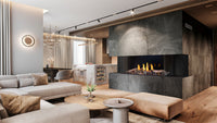 Napoleon Tall Bay Luxuria™ 62 Direct Vent Fireplace — installed room view