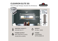 Napoleon CLEARion™ Elite 50 Built-in Electric Fireplace — product and configuration view