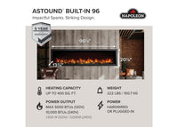 Napoleon Astound™ 96 Built-In Electric Fireplace — product and configuration view