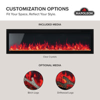 Napoleon fireplace series — manufacturer feature illustration. Model specifications are listed separately.