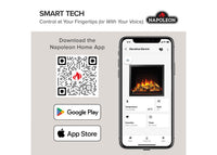 Napoleon fireplace series — manufacturer feature illustration. Model specifications are listed separately.
